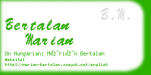 bertalan marian business card